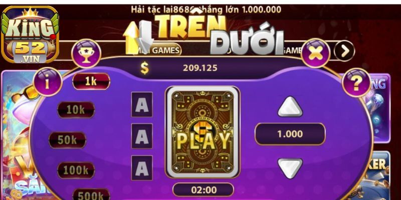 Giới thiệu về game bài Trên Dưới King52